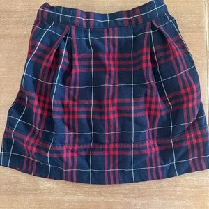 Lands End navy red box plaid uniform skort / skirt